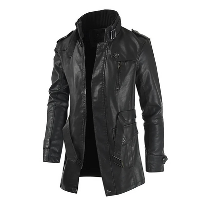 Classic men's brown jacket, Dexter All-Season outerwear, versatile everyday style with a stand-up collar.