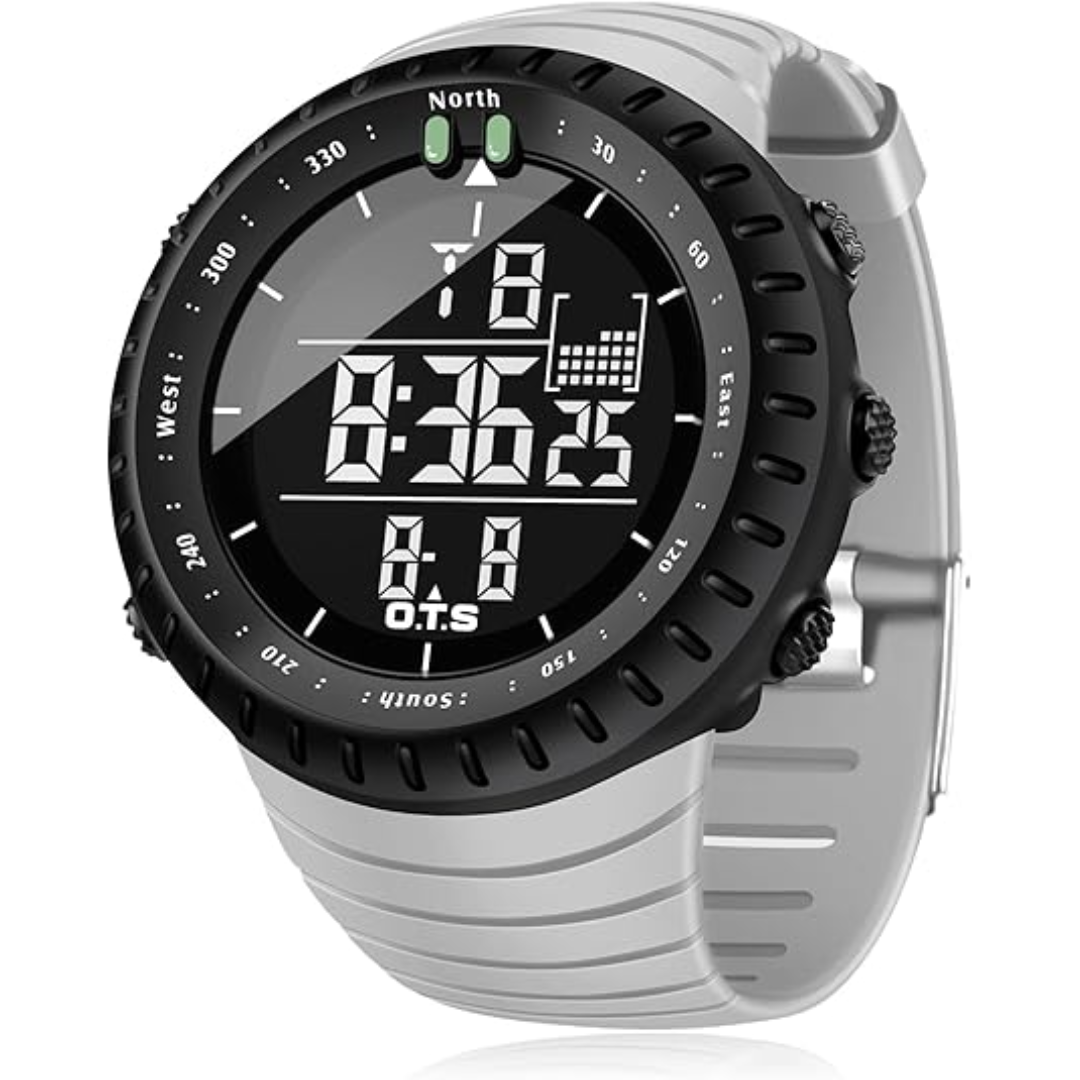 Men's digital sports watch, waterproof & durable outdoor gear. Perfect for adventures.