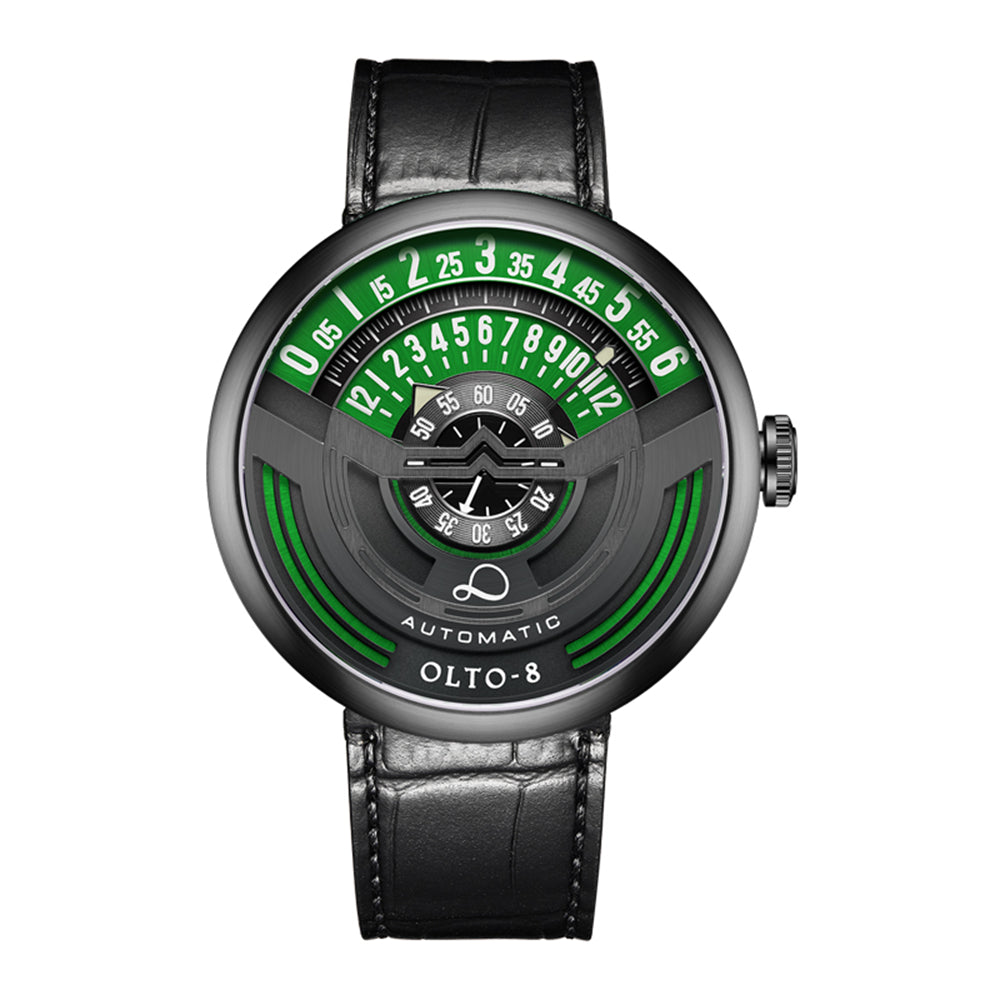 Luxury men's mechanical automatic watch, water-resistant, with a premium leather strap & sapphire crystal glass.