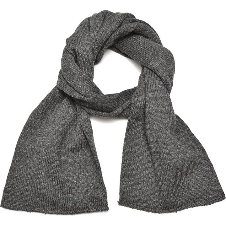 Modern men's double layer knit scarf, soft acrylic for ultimate winter warmth.