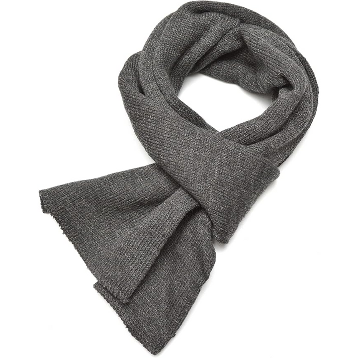 Men's cozy winter scarf, double layer knit for cold weather comfort & style.