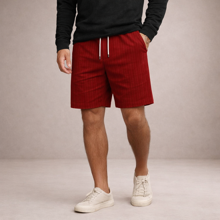 Men's drawstring summer shorts, relaxed fit for casual, lightweight comfort & everyday wear.