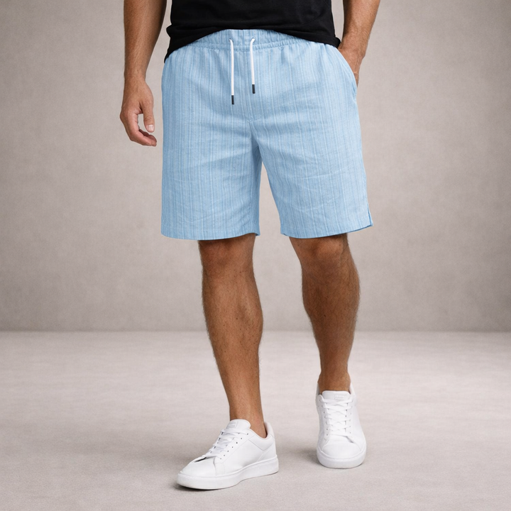 Lightweight men's drawstring shorts, relaxed fit for everyday comfort & casual summer fashion.