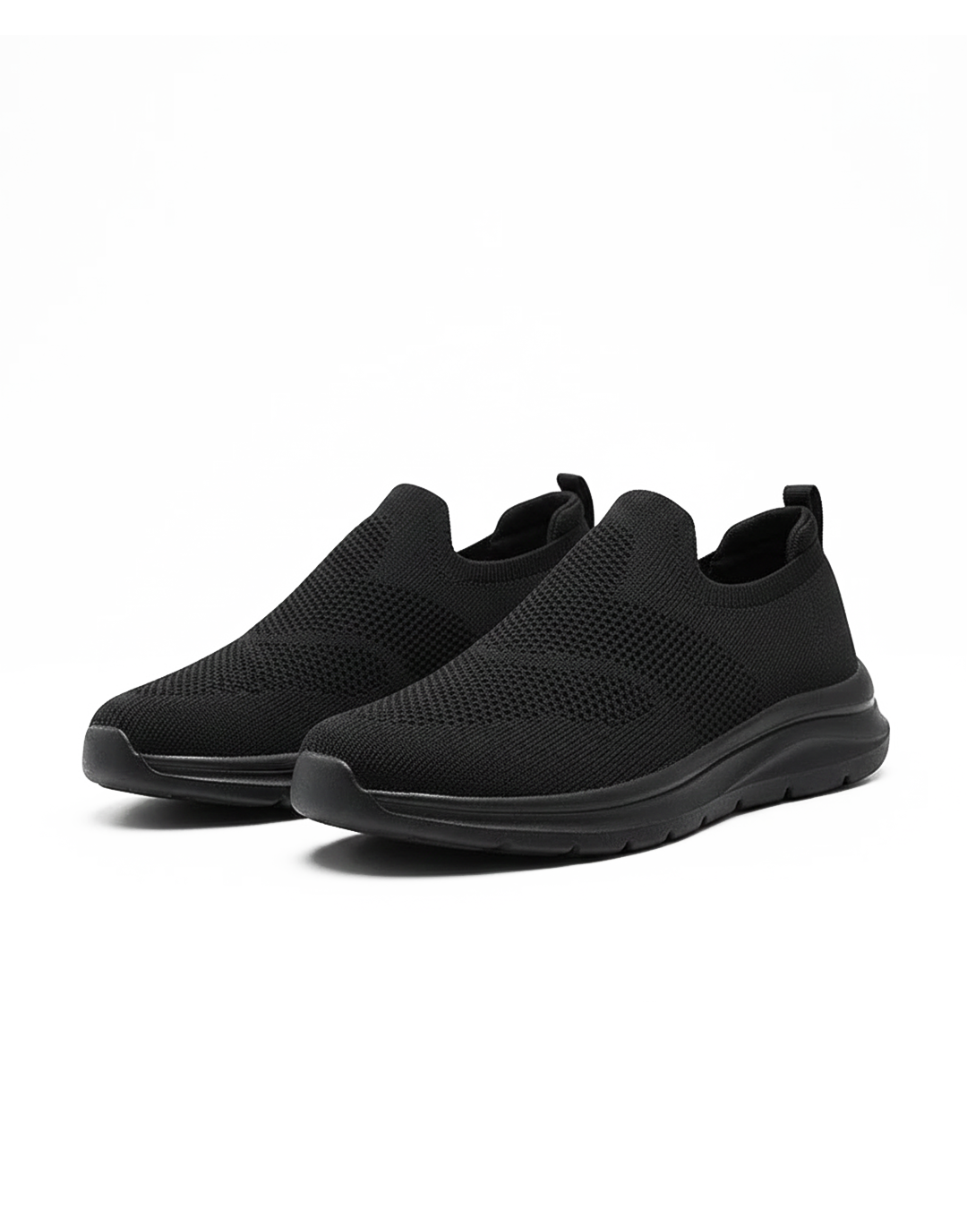 Men's DriftWalk knit slip-on walking shoes in grey, lightweight & breathable for comfort.