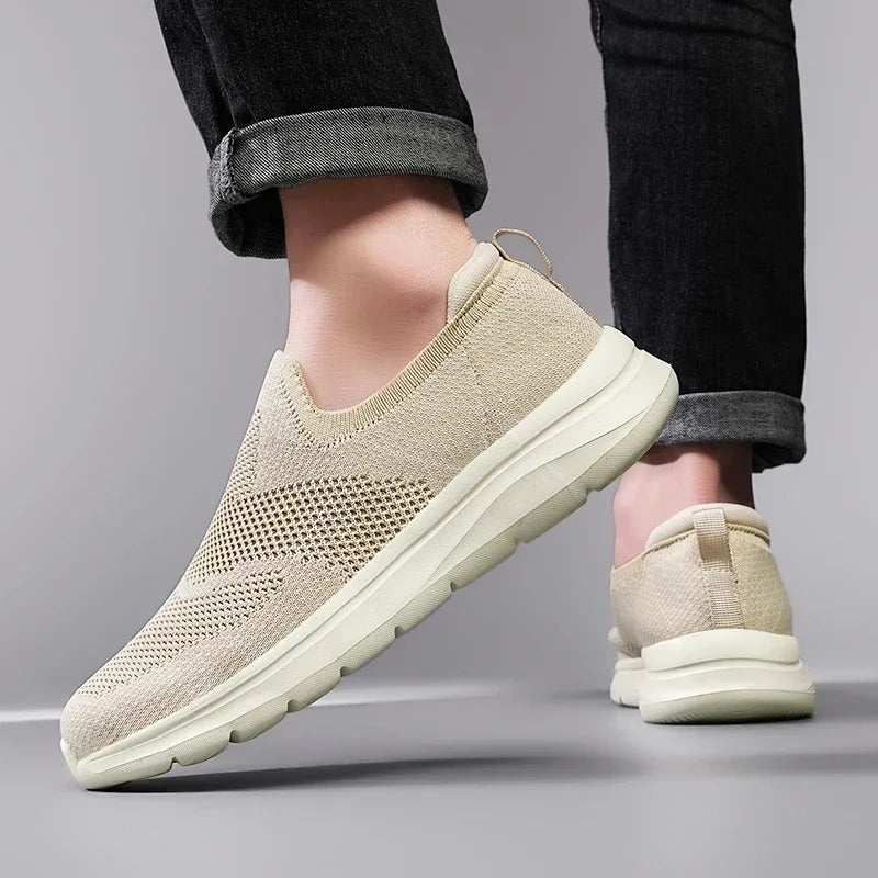 Men's DriftWalk slip-on knit walking sneakers, combining comfort, lightweight design & breathability.