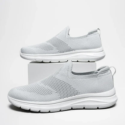Ergonomic men's DriftWalk knit slip-on walking shoes, breathable & lightweight for daily comfort.