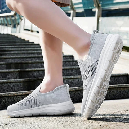 DriftWalk men's knit slip-on walking shoes, lightweight and breathable comfort for daily wear.