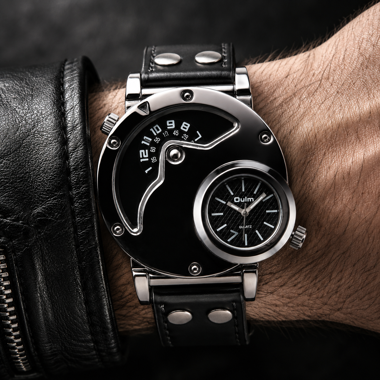 Men's dual time sport watch with a comfortable strap, ideal for travel and everyday use.