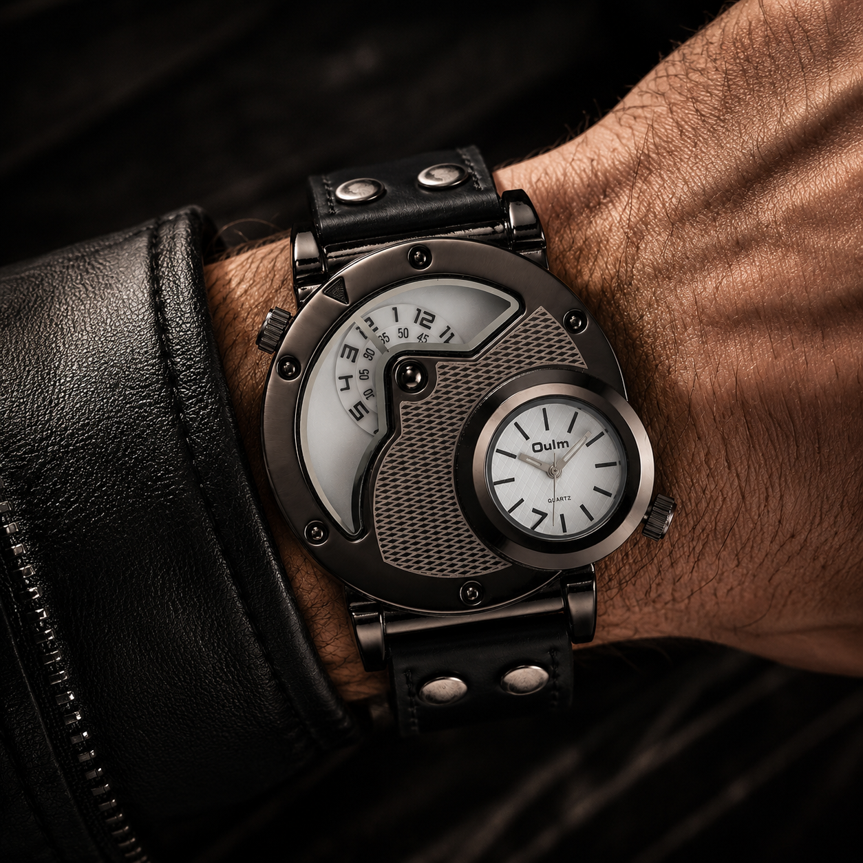 Comfortable men's sport watch with dual time display and a lightweight, durable strap.