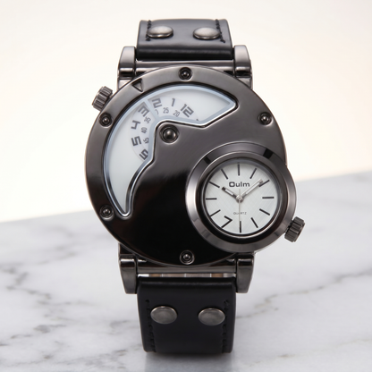 Lightweight men's dual time sport watch, comfortable for active lifestyles and travel.