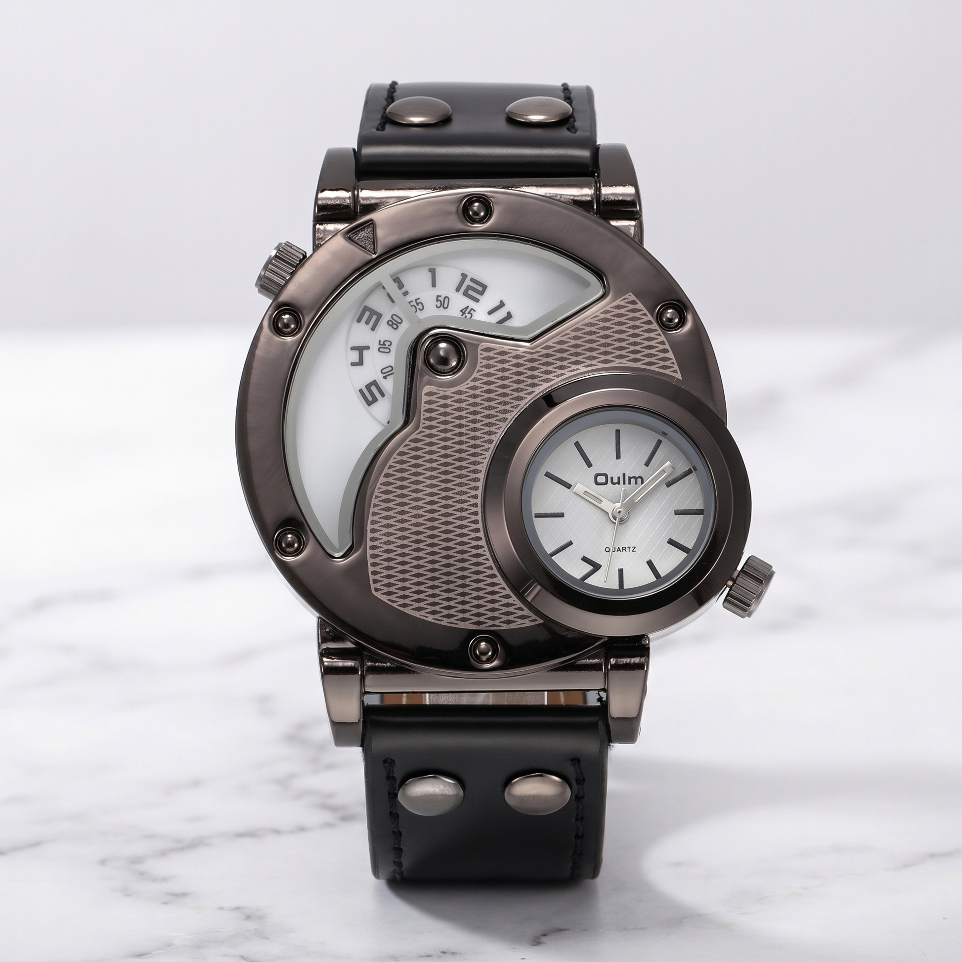 Stylish men's dual time sport watch, lightweight and comfortable for all-day wear and global travel.