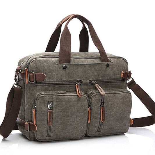 Men's durable canvas travel briefcase, perfect for business trips and daily commute.