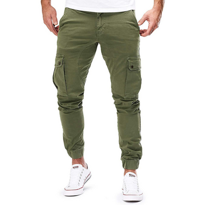 Men's durable cargo pants for modern streetwear style, featuring a relaxed fit and practical utility pockets.