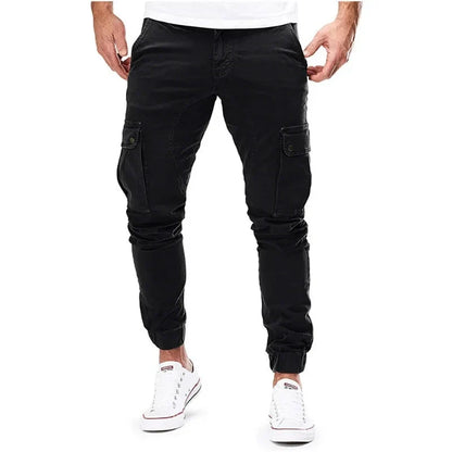 Versatile men's utility cargo pants, durable for modern streetwear and casual outfits, with tactical pockets.