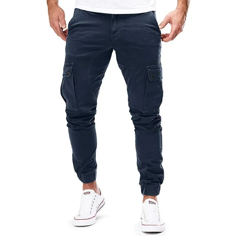 Stylish men's durable cargo pants with a relaxed fit, perfect for streetwear and comfortable casual wear.