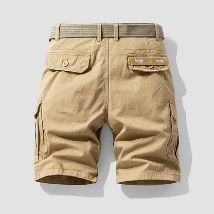 Versatile men's cargo shorts with utility pockets, perfect for travel, hiking, and outdoor adventures.