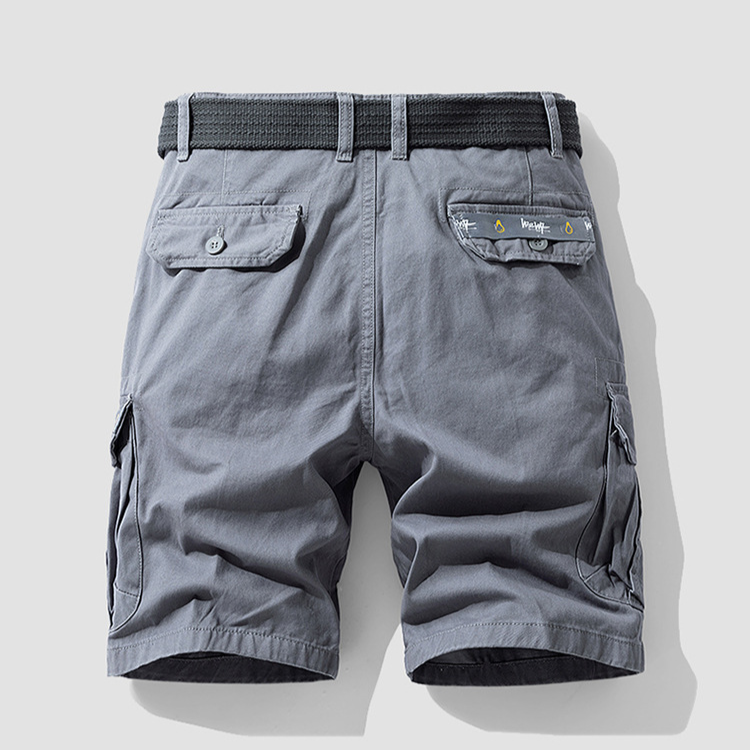 Back view of men's utility cargo shorts, highlighting pockets & comfortable fit for outdoor activities.