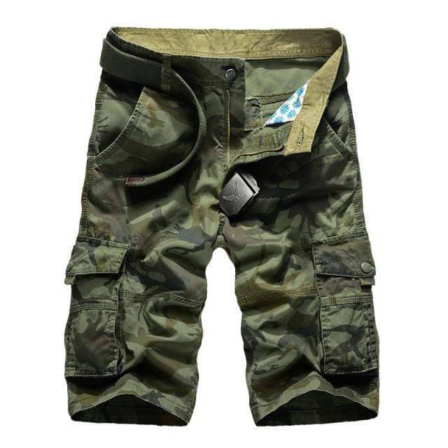 Men's gray cotton cargo shorts for versatile casual wear & outdoor expeditions.