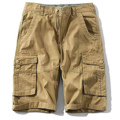 Black men's cargo shorts, a practical choice for outdoor activities & everyday wear.