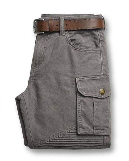 Khaki men's field cargo pants, practical and durable for outdoor work, utility, and casual style.