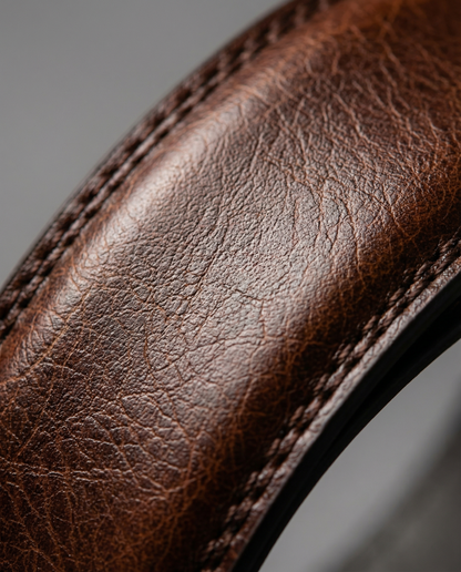 Stylish black men's full-grain leather belt, highly durable for everyday use. Veg-tanned.