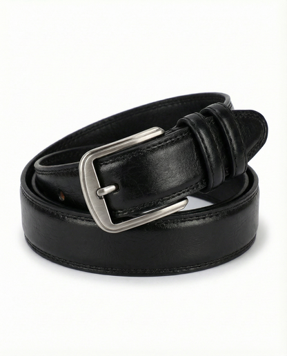 Hardwearing men's full-grain leather belt, ideal for everyday use. Vegetable tanned, classic brown, black, maroon.