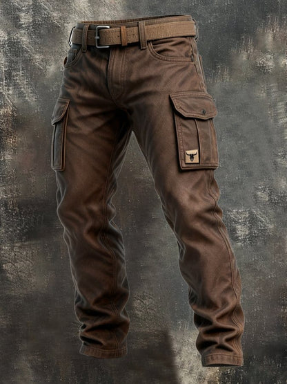 Men's durable insulated utility pants, ideal for workwear & outdoor activities. Comfortable straight leg cargo design.