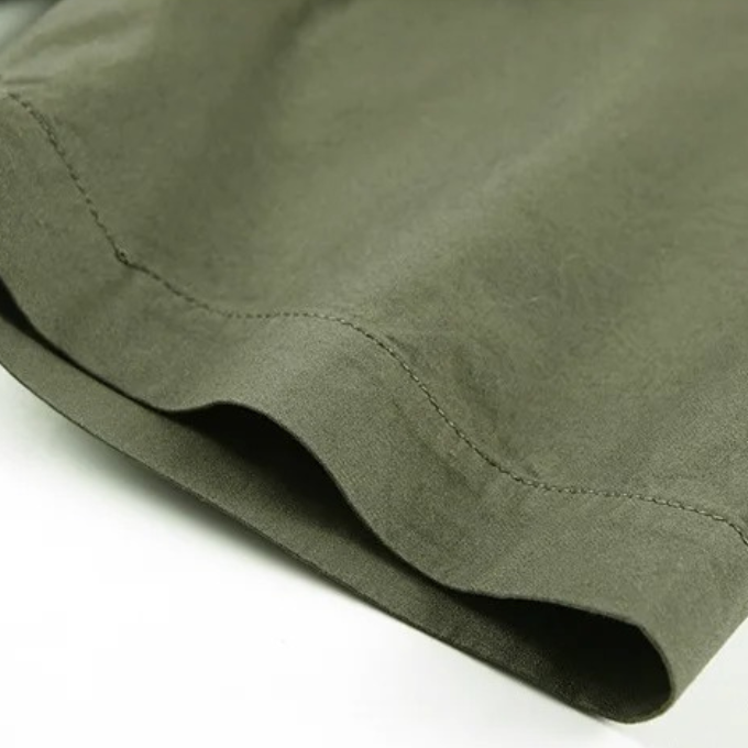 Navy blue men's cotton short sleeve work shirt, strong & comfortable for utility and casual.