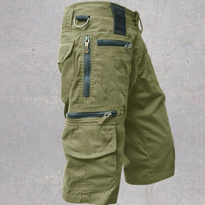 Versatile men's relaxed fit cargo shorts with multi-pockets, perfect for summer, casual outings & travel comfort.