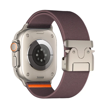 Water-resistant men's nylon smartwatch band, ideal for fitness and outdoor activities.