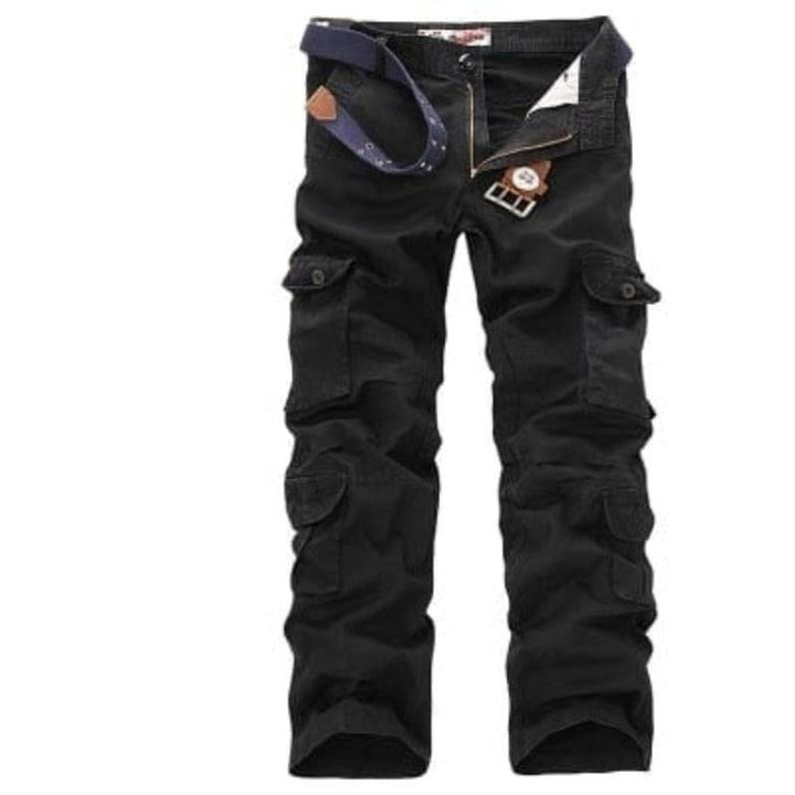 Rugged men's multi-pocket cargo pants, cotton, suitable for hiking & everyday casual style