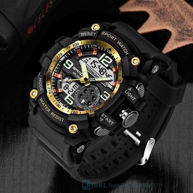 Collection of men's durable sport watches, showing various angles, waterproof and tactical features