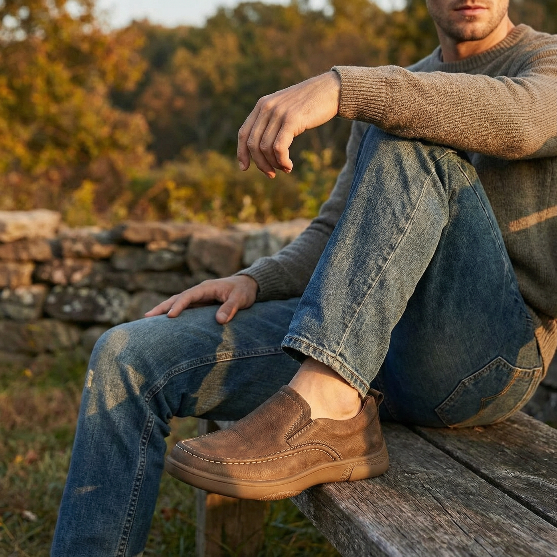 Durable men's slip-on shoes with classic style, ideal for comfortable everyday wear.