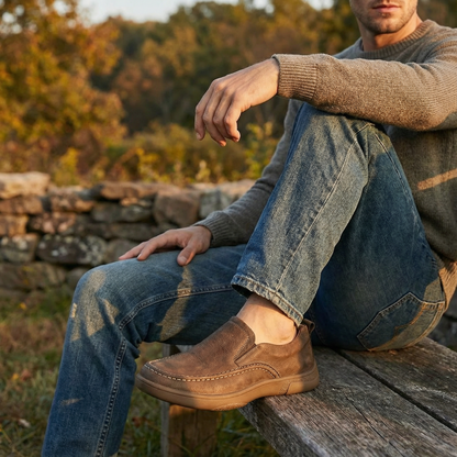 Durable men's slip-on shoes with classic style, ideal for comfortable everyday wear.