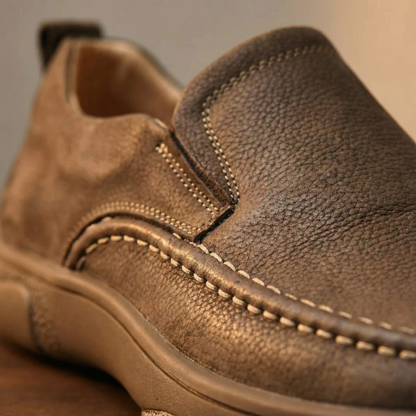 Classic men's slip-on loafers, featuring durable construction for all-day comfort.