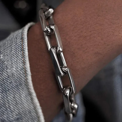Salvatore men's luxury chainlink bracelet, crafted from durable stainless steel with a secure toggle clasp.