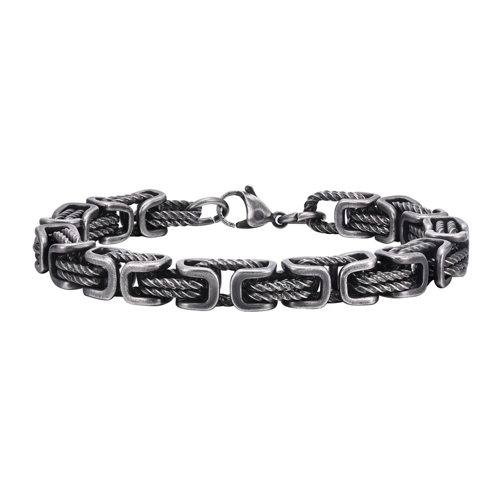 Durable men's stainless steel chain bracelet, a polished metal accessory for a rugged style.