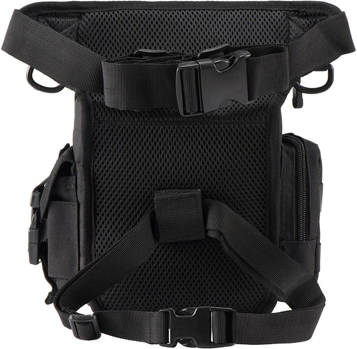 Tactical utility drop leg bag for men, durable construction and water-resistant fabric.
