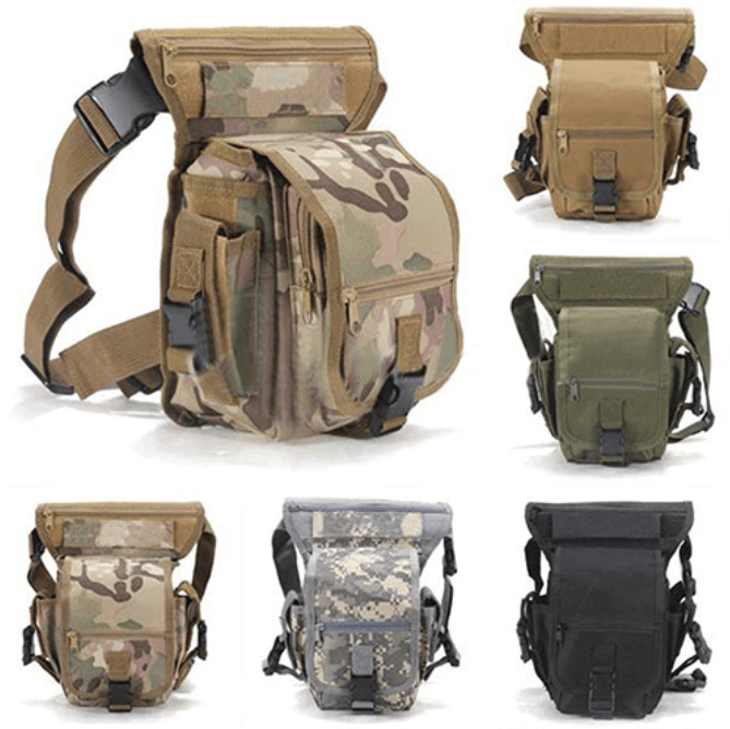 Adventure men's drop leg bag with multi-pocket organization, ideal for hands-free carry.