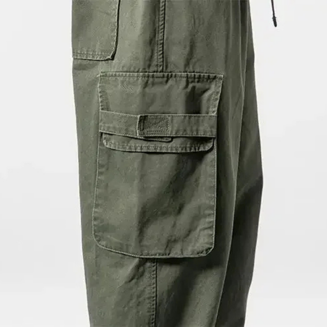 Men's utility cargo pants with multiple pockets, durable and comfortable for daily use.