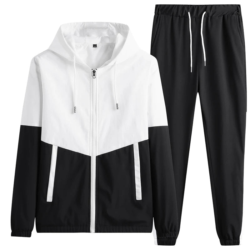 Casual men's dual-tone tracksuit. Comfortable loungewear & street style fashion for relaxed days.