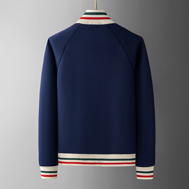 Stylish men's jogging suit. Royal Navy two-piece activewear set with full-zip jacket and striped details.