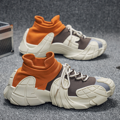 Stylish men's hybrid athletic shoes with sock collar & dynamic design for all-day comfort.