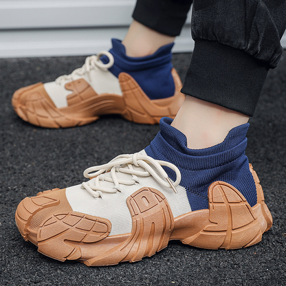 Dynamic men's hybrid athletic sneakers, sock collar, providing supreme comfort for active wear.