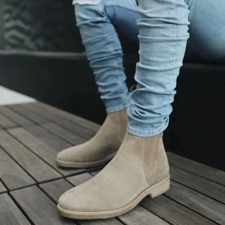 Men's easy slip-on Chelsea boots, versatile for casual or dress. Comfortable everyday ankle footwear.
