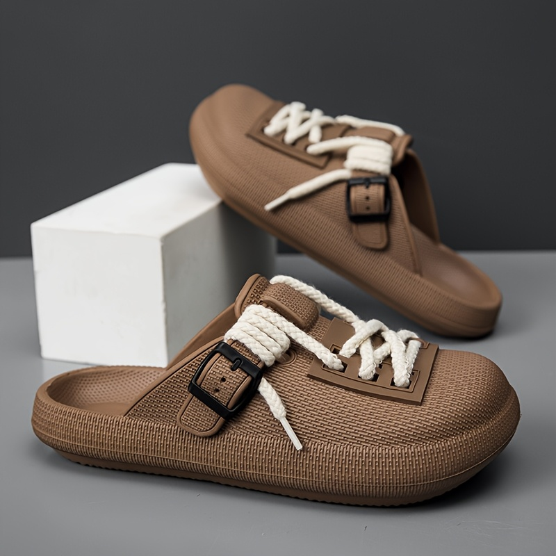 Adjustable fit Eclipse laced clogs for men. Comfortable slip-on casual shoes, perfect for summer.