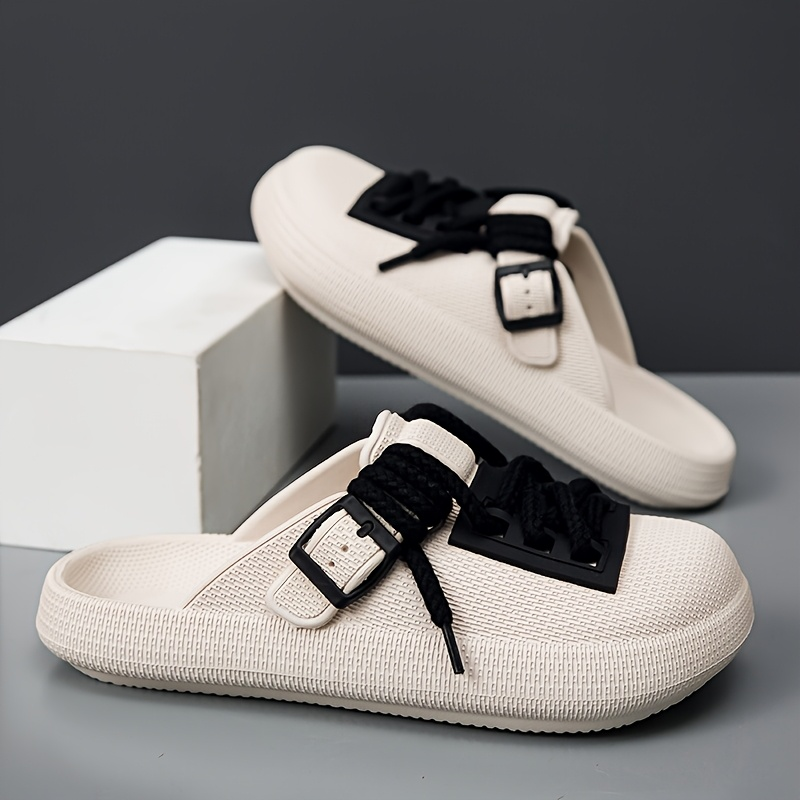 Summer Eclipse laced clogs, perfect as men's comfort sandals. Lightweight & adjustable for outdoor wear.