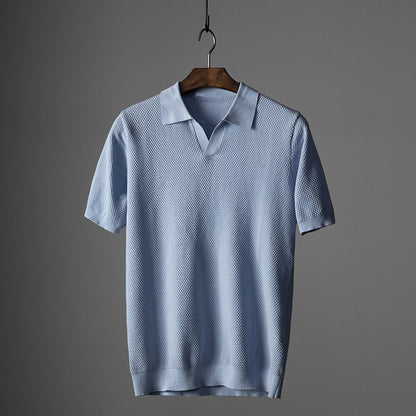 Men's effortless knit polo shirt, perfect for smart casual everyday wear.