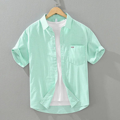 Versatile men's summer shirt, short sleeve, relaxed fit, ideal for warm weather and casual occasions.