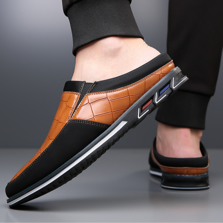 Men's formal yet comfortable embossed slip-on shoes, perfect for events.